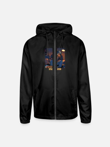 Lunar Swipe Blues - Unisex Lightweight Windbreaker Jacket - black