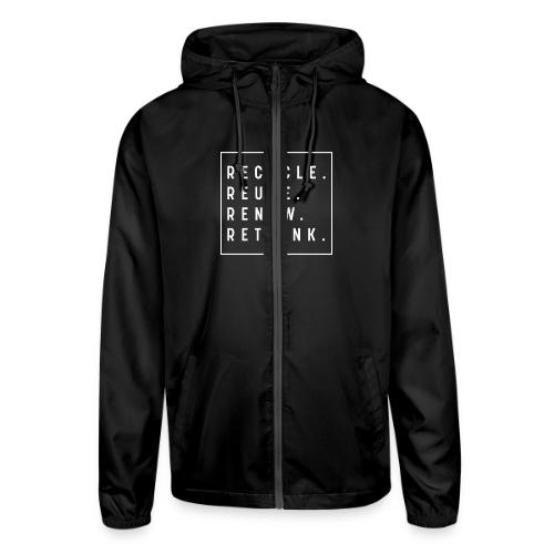 Recycle Reuse Renew Rethink Crisis Environmenta - Unisex Lightweight Windbreaker Jacket