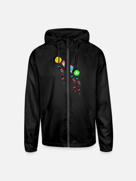 kites - Unisex Lightweight Windbreaker Jacket - black