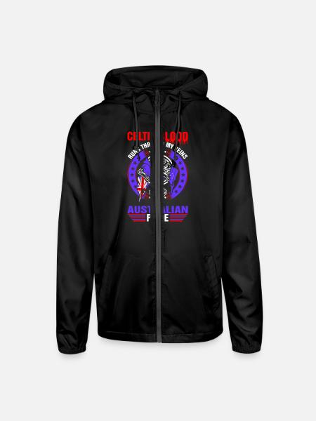 Celtic Blood Runs Through My Veins Australian Prid - Unisex Lightweight Windbreaker Jacket - black - Front