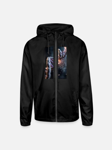 DNA Breakdown Explosion - Unisex Lightweight Windbreaker Jacket - black - Front