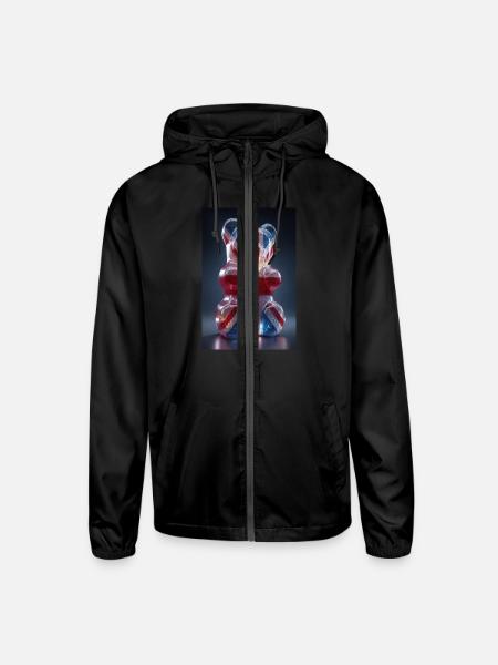 Union Jack Gummy Bear - Unisex Lightweight Windbreaker Jacket - black