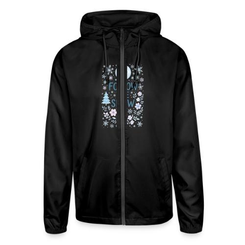 Follow the Snow – Cozy Winter Watercolor - Unisex Lightweight Windbreaker Jacket