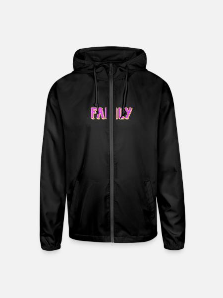 for family - Unisex Lightweight Windbreaker Jacket - black