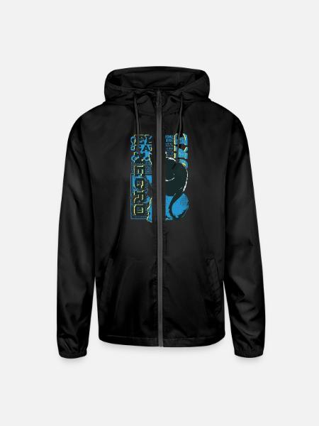 Black Cat - Unisex Lightweight Windbreaker Jacket - black
