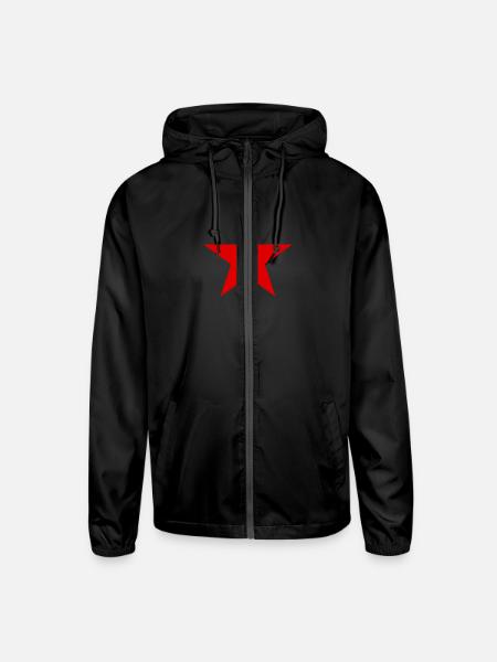 RED STAR - Unisex Lightweight Windbreaker Jacket - black