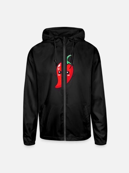 Happy Hot Pepper - Unisex Lightweight Windbreaker Jacket - black - Front