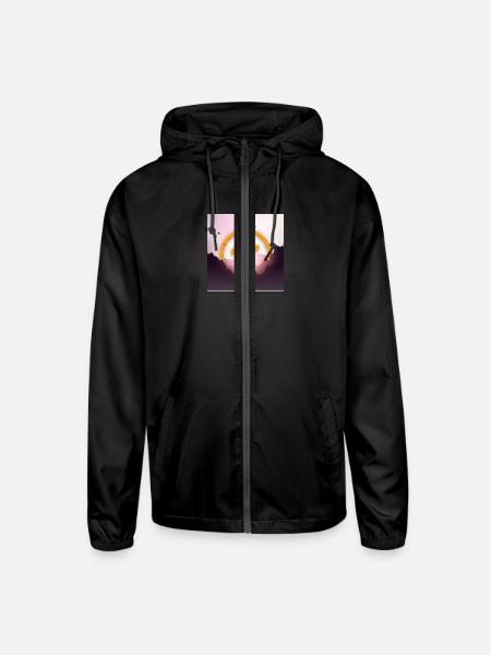 PI Network - Unisex Lightweight Windbreaker Jacket - black - Front