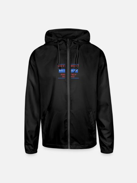 What is Government Good for? - Unisex Lightweight Windbreaker Jacket - black - Front