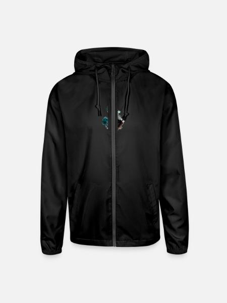 President Lincoln Smoking - Unisex Lightweight Windbreaker Jacket - black - Front