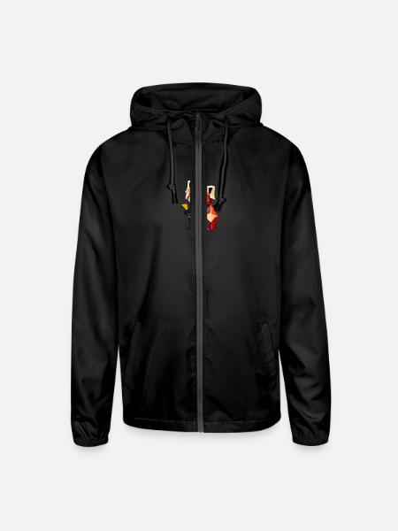 Red panda - Unisex Lightweight Windbreaker Jacket - black