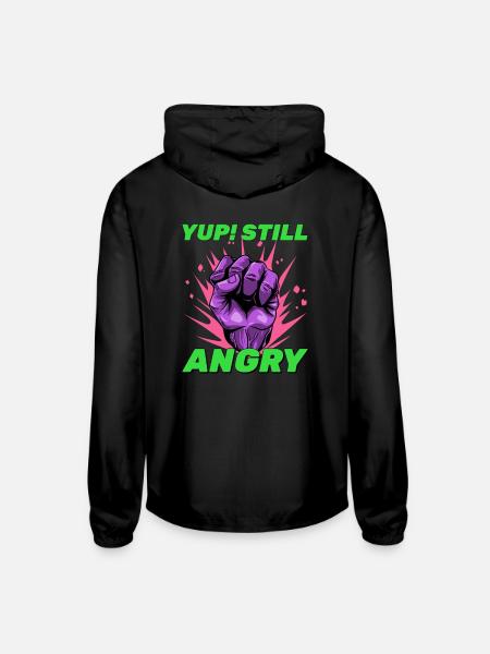 Still Angry - Unisex Lightweight Windbreaker Jacket - black