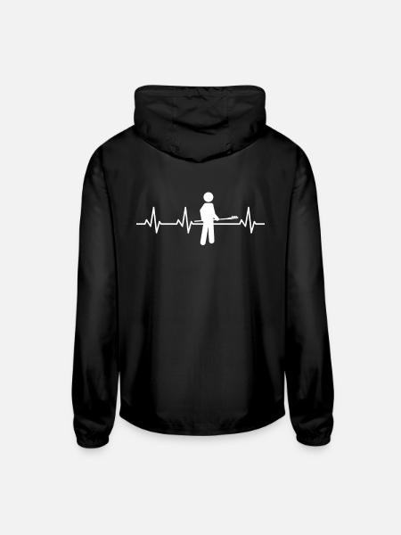 Baking Stickfigures Heartbeat - Unisex Lightweight Windbreaker Jacket - black