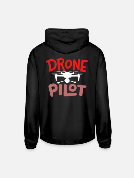Drone Pilot - Unisex Lightweight Windbreaker Jacket - black - Back
