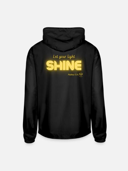 Let Your Light Shine - Unisex Lightweight Windbreaker Jacket - black