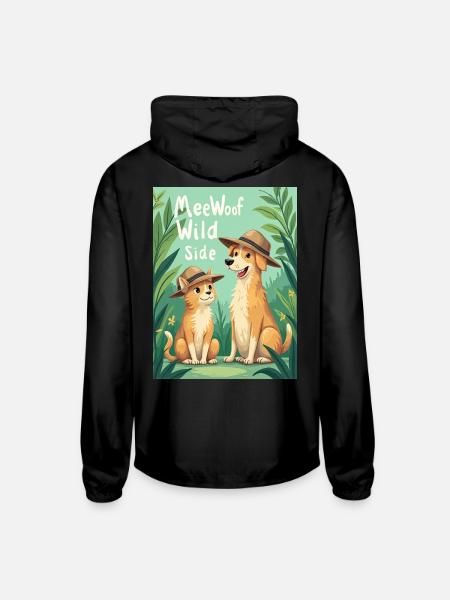 MeewWoof Wild Side - Unisex Lightweight Windbreaker Jacket - black - Back