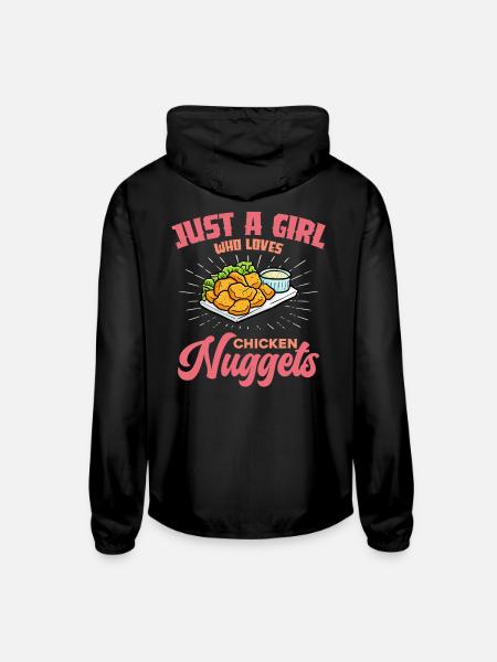 Just a Girl Chicken Nuggets - Unisex Lightweight Windbreaker Jacket - black