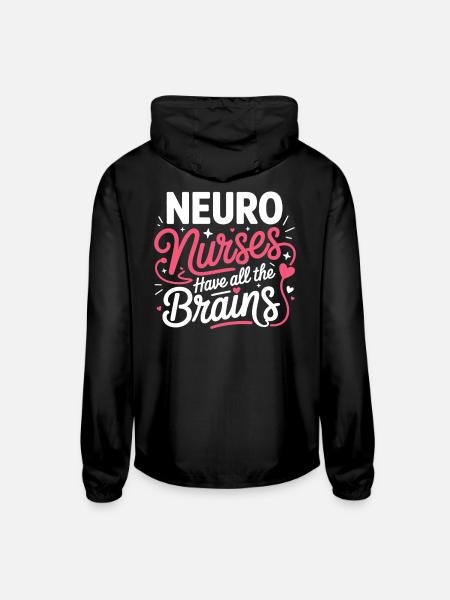 NeuroNurses Brains Tee - Unisex Lightweight Windbreaker Jacket - black - Back