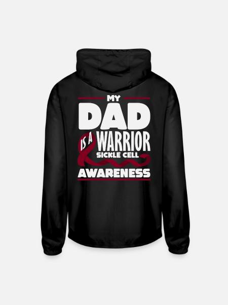 Sickle Cell Awareness Warrior Supporter Survivor - Unisex Lightweight Windbreaker Jacket - black - Back