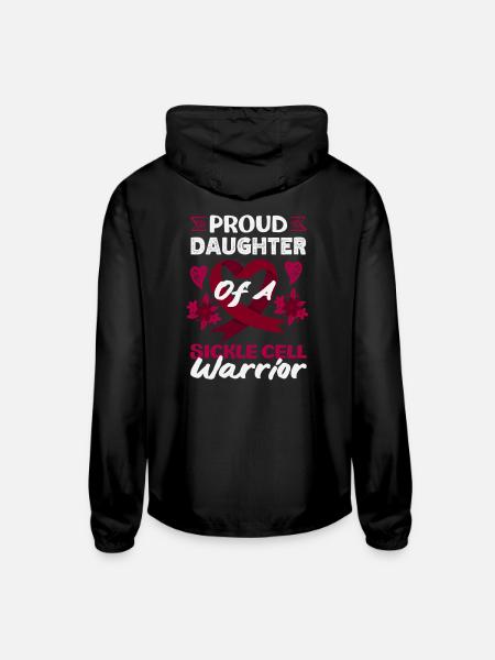 Sickle Cell Awareness Warrior Supporter Survivor - Unisex Lightweight Windbreaker Jacket - black - Back