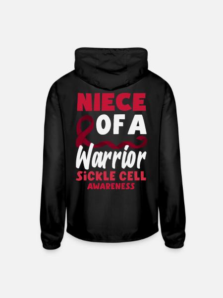 Sickle Cell Awareness Warrior Supporter Survivor - Unisex Lightweight Windbreaker Jacket - black - Back