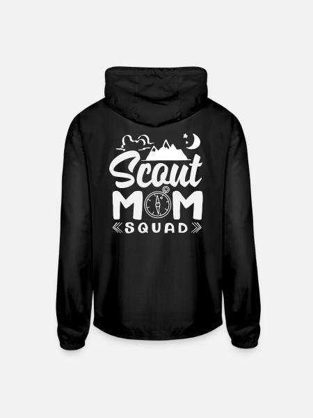 Proud Mother Scout Scouting Mom Squad - Unisex Lightweight Windbreaker Jacket - black