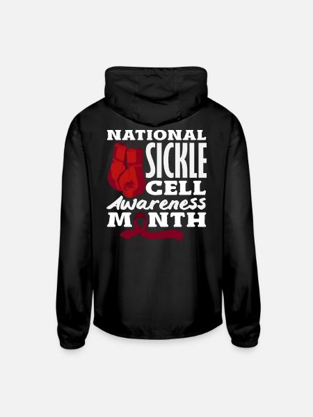Sickle Cell Awareness Warrior Supporter Survivor - Unisex Lightweight Windbreaker Jacket - black - Back