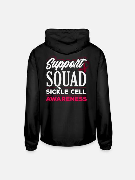 Sickle Cell Awareness Warrior Supporter Survivor - Unisex Lightweight Windbreaker Jacket - black - Back