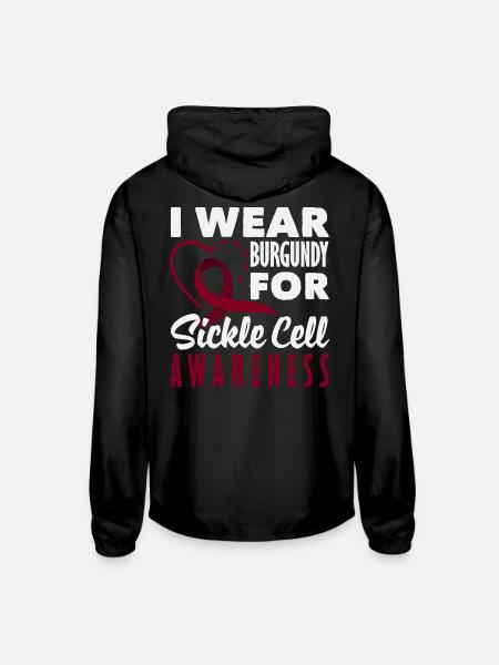 Sickle Cell Awareness Warrior Supporter Survivor - Unisex Lightweight Windbreaker Jacket - black - Back