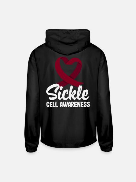 Sickle Cell Awareness Warrior Supporter Survivor - Unisex Lightweight Windbreaker Jacket - black - Back