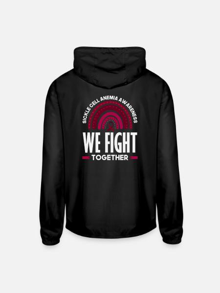 Sickle Cell Awareness Warrior Supporter Survivor - Unisex Lightweight Windbreaker Jacket - black - Back