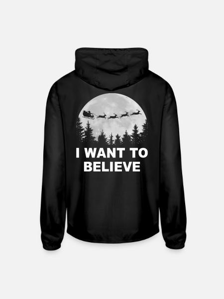I Want To Believe - Unisex Lightweight Windbreaker Jacket - black