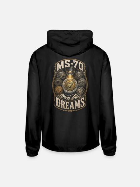 Coin collector Numismatist - Unisex Lightweight Windbreaker Jacket - black