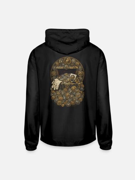 Coin collector Numismatist - Unisex Lightweight Windbreaker Jacket - black