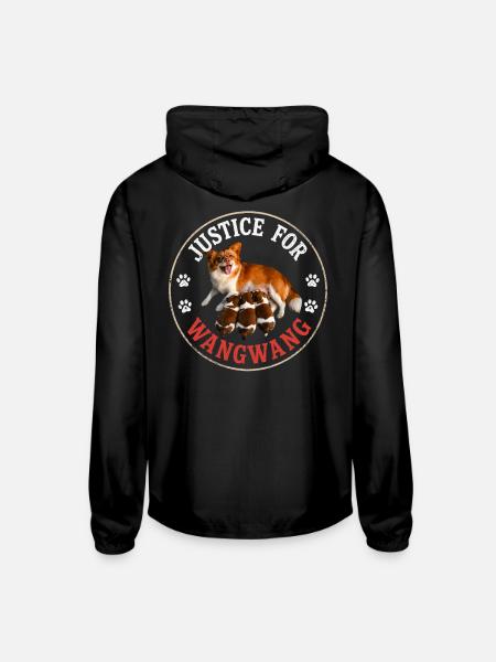 Justice For Wangwang Dog - Unisex Lightweight Windbreaker Jacket - black