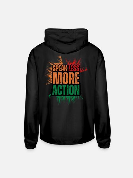 Speak Less Do More - Unisex Lightweight Windbreaker Jacket - black