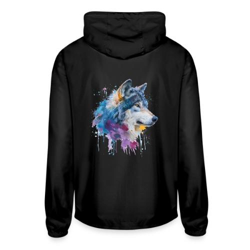 Splash-Art Wolf Head - Unisex Lightweight Windbreaker Jacket