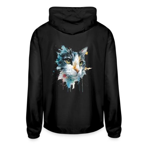 Watercolor cat face - Unisex Lightweight Windbreaker Jacket