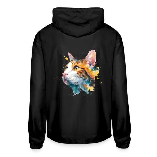 Cat: Feline Ink Burst - Unisex Lightweight Windbreaker Jacket