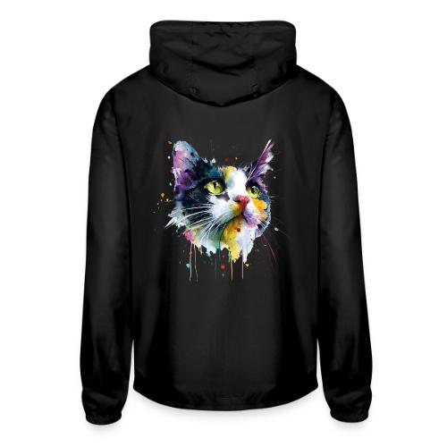 Cat: Painted Purr Expression - Unisex Lightweight Windbreaker Jacket