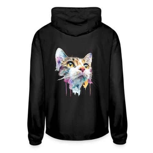 Chromatic Cat Splash - Unisex Lightweight Windbreaker Jacket