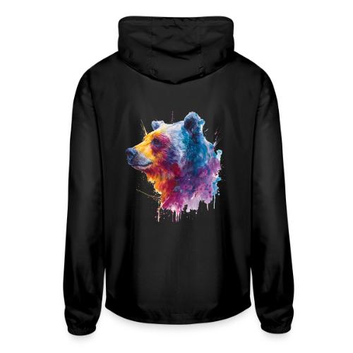 Watercolor Bear Portrait - Unisex Lightweight Windbreaker Jacket