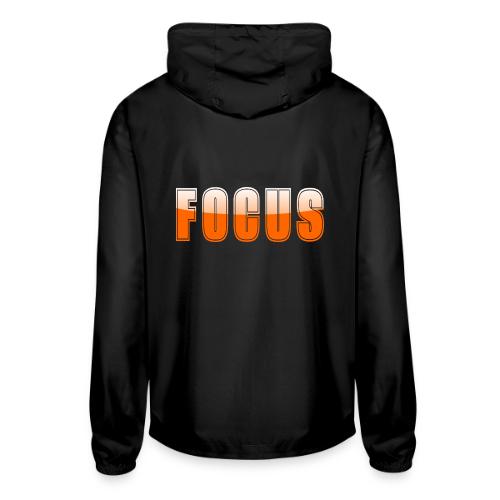 FOCUS Vibrant Orange Motivational Word Design - Unisex Lightweight Windbreaker Jacket