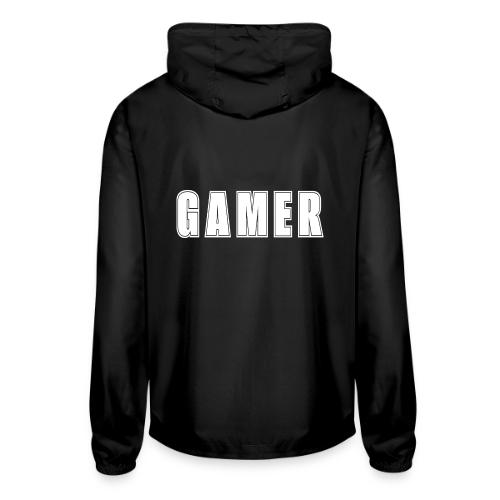 Gamer Collegiate White Text Design - Unisex Lightweight Windbreaker Jacket