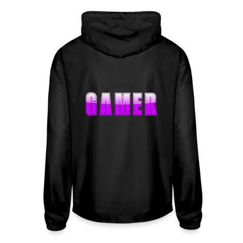 Gamer Purple Glossy Collegiate Design - Unisex Lightweight Windbreaker Jacket