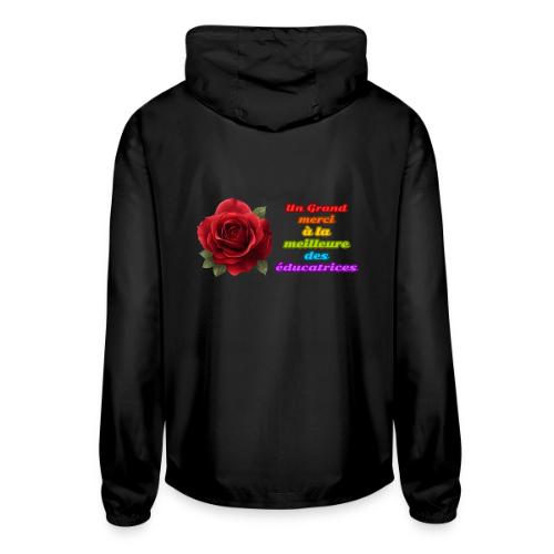 Thank You Educator: Pink and Rainbow Message - Unisex Lightweight Windbreaker Jacket