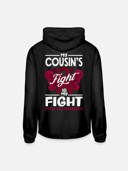 Sickle Cell Awareness Warrior Supporter Survivor - Unisex Lightweight Windbreaker Jacket - black - Back