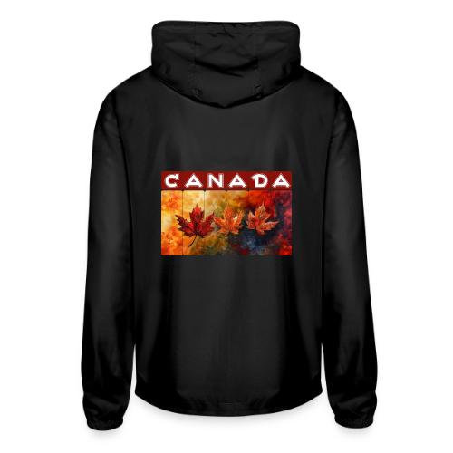 Painted Canada Leaves - Unisex Lightweight Windbreaker Jacket