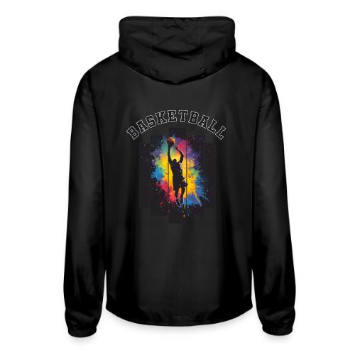 Basketball Slam Dunk Splash Design - Unisex Lightweight Windbreaker Jacket