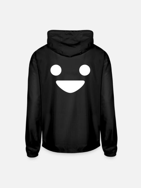 A Happy Face - Unisex Lightweight Windbreaker Jacket - black - Back